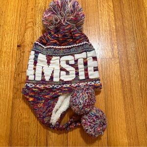 Robin Ruth Ski Cap Sherpa Beanie Pom Pom HatAmsterdam tassels  One Size Fits All